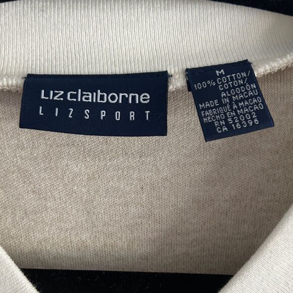 New Vintage Liz Claiborne dreamy knit Tan Cream V-Neck Sweater medium - Picture 4 of 5